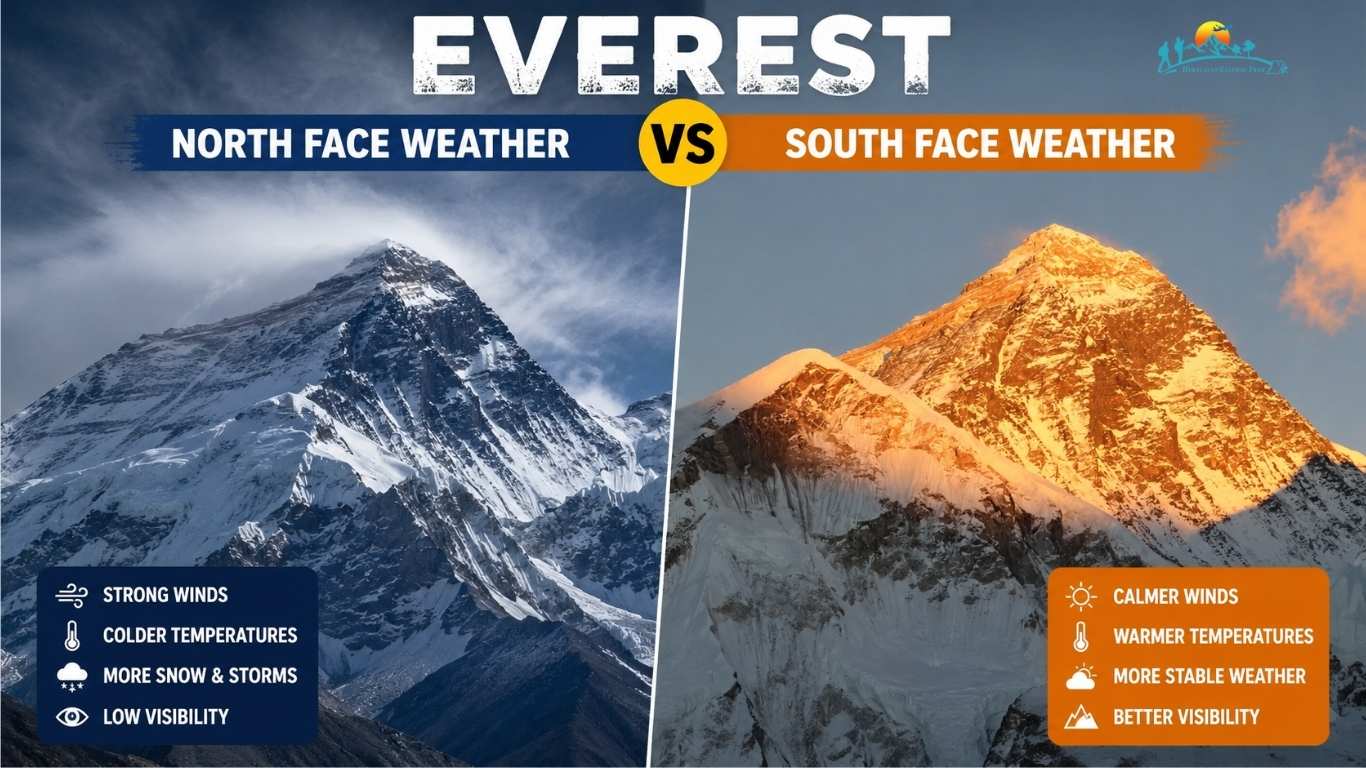 Everest North Face vs South Face Weather Comparison