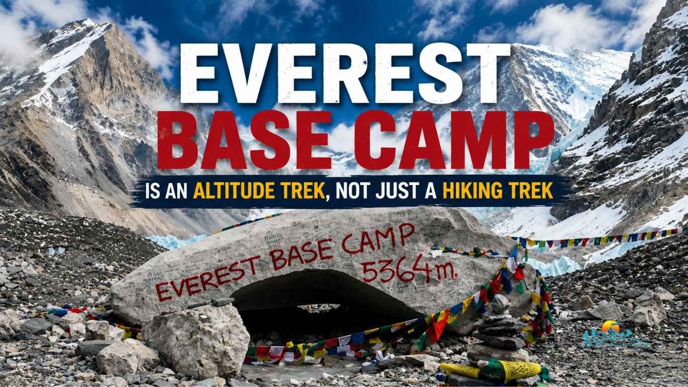 Everest Base Camp is an altitude trek, not just a hiking trek